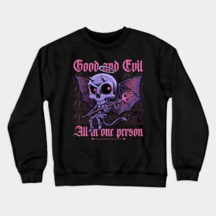 Good and Evil - Funny Diabolical Skull Crewneck Sweatshirt